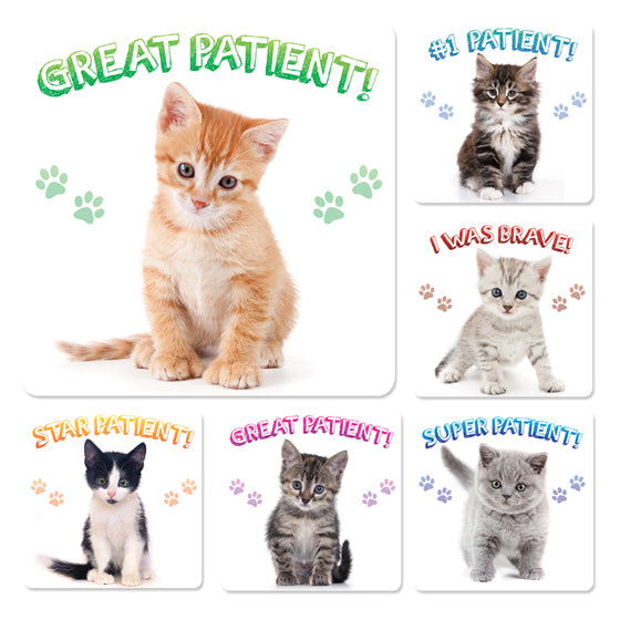 Sherman Specialty PS646 Kitten Patient Stickers (100), 100 Per Roll