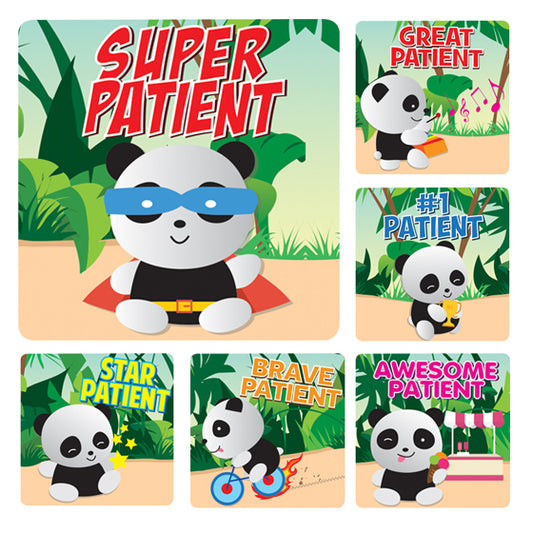 Sherman Specialty PS649 Panda Patient Stickers (100), 100 Per Roll