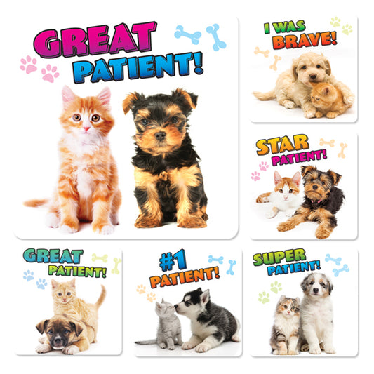 Sherman Specialty PS650 Puppy & Kitten Patient Stickers (100), 100 Per Roll