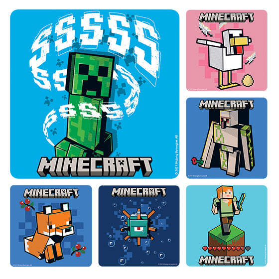 Sherman Specialty PS708 Minecraft Stickers, 100 Stickers Per Roll