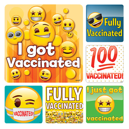 Sherman Specialty PS718 Emoji Vaccination Stickers, 100 Per Roll