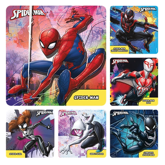 Sherman Specialty PS792 Spider-man Multiverse stickers, 100 Stickers Per Roll