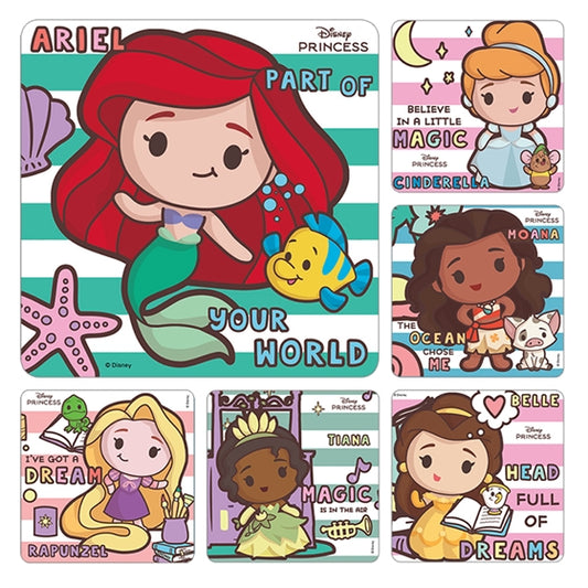 Sherman Specialty PS796 Disney Princess Chibi, 100 Stickers Per Roll