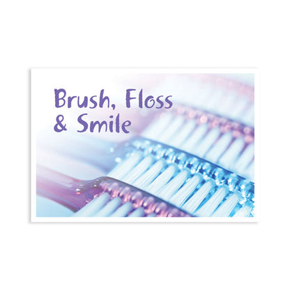 Sherman Specialty RC6102 Brush Floss Smile Purple Postcard, 250 Per Pack