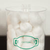Clinton T-70 Labeled, Clear Plastic, Sundry Jars