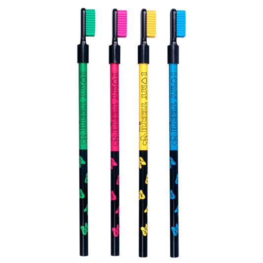 Sherman Specialty S2559 8.25" Toothbrush Pencils/Eraser, 36 Per Pack