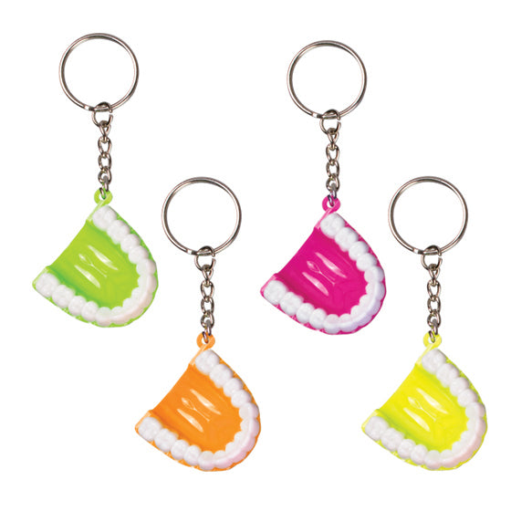 Sherman Specialty S3307 1.5" Neon Tooth Keychain, 24 Per Pack