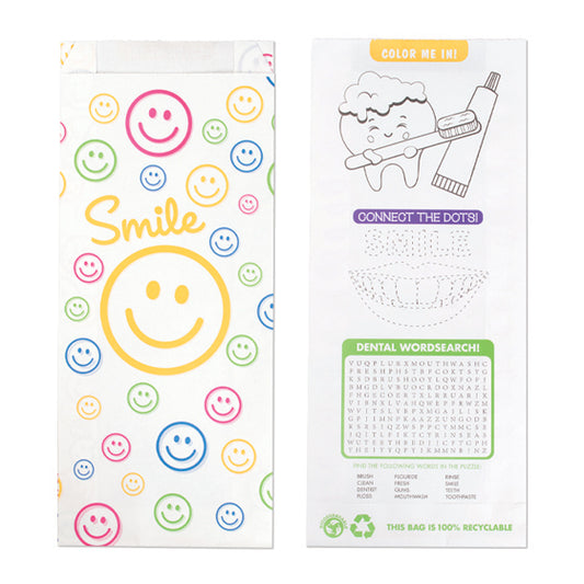 Sherman Specialty S8647 Smile face paper pharamacy bag, 100 Per Pack