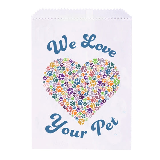 Sherman Specialty S8654 We Love Your Pets Paper Bags, 100 Per Pack