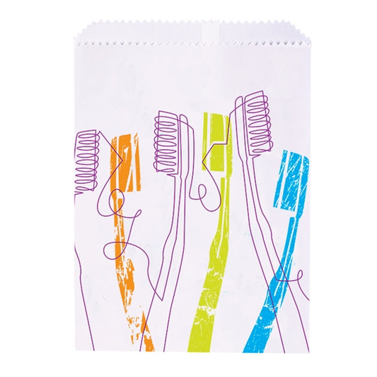 Sherman Specialty S8657 Modern Toothbrushes Paper Bags, 100 Per Pack