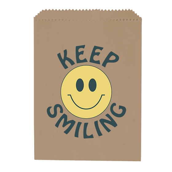 Sherman Specialty S8664 Keep Smiling Brown Paper Bags, 100 Per Pack