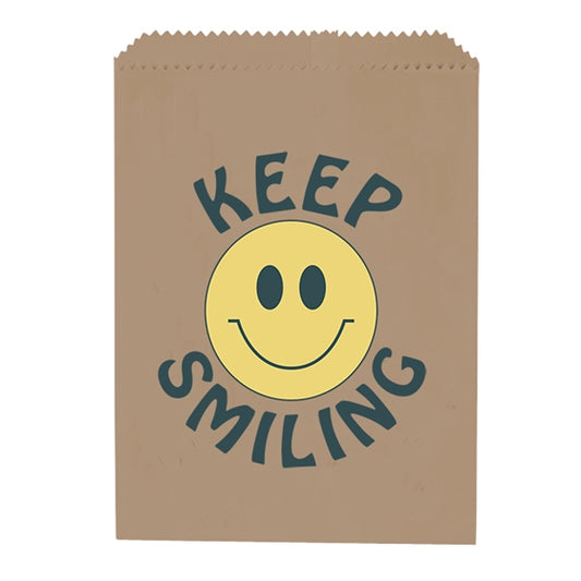 Sherman Specialty S8664 Keep Smiling Brown Paper Bags, 100 Per Pack