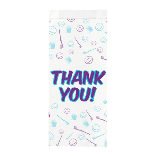 Sherman Specialty S8669 Thank You Smile Supplies Paper Pharmacy Bags, 100 Per Pack