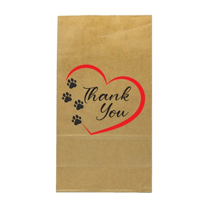 Sherman Specialty S8671 Paws with Thank You Brown Paper Lunch Bag, 100 Per Pack