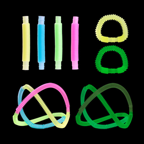 Sherman Specialty S91044 Glow in the Dark Pop Tube Assortment, 48 Per Pack