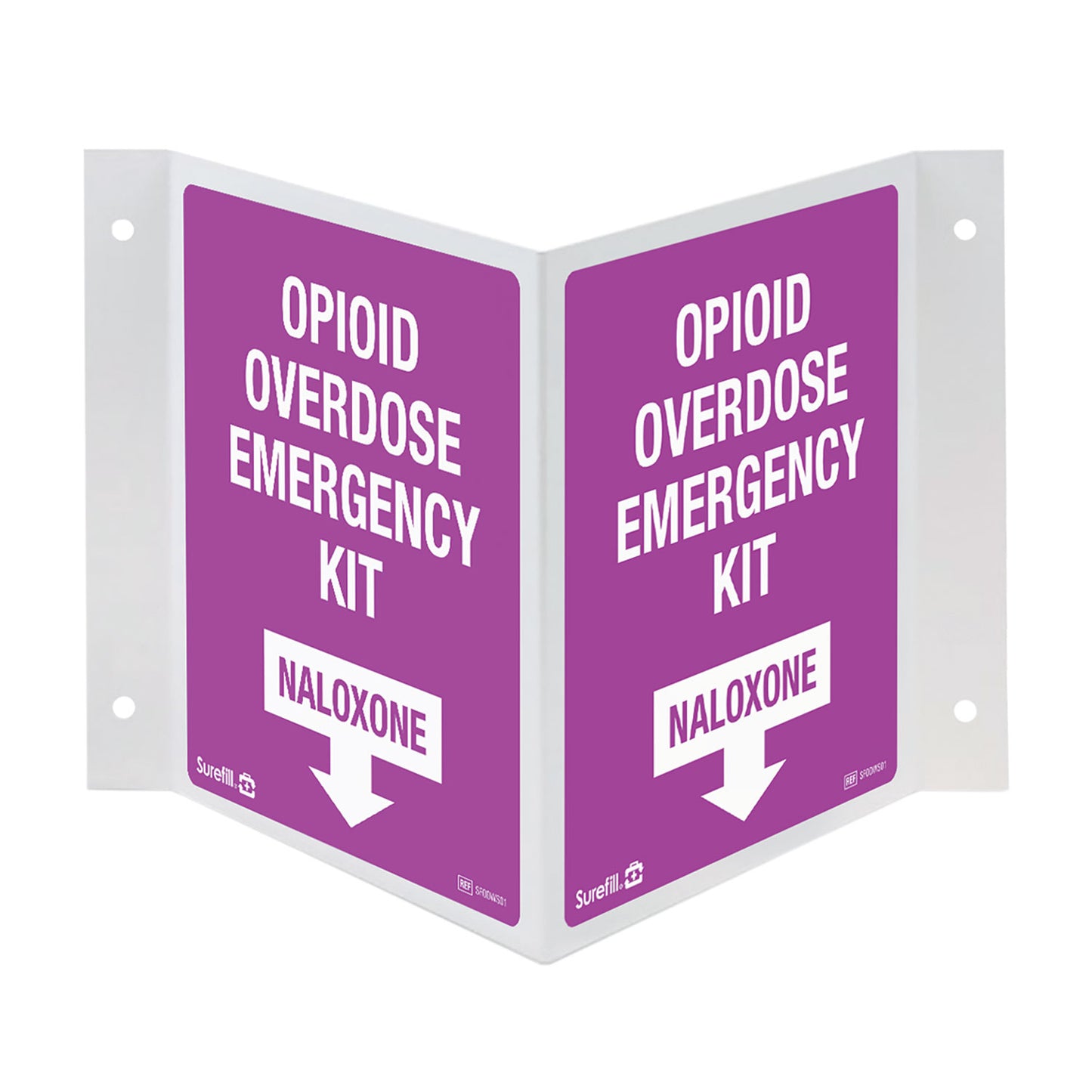 Aero Healthcare SFODWS01 Overdose Kit 3-Way Wall Sign