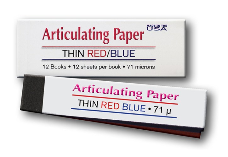 Raydenco 20 10 7003 Articulating Paper Combo Red/Blue .003” , 71 Microns, 12 Sheets/Book, 12 Books/Box (144 Total Sheets)