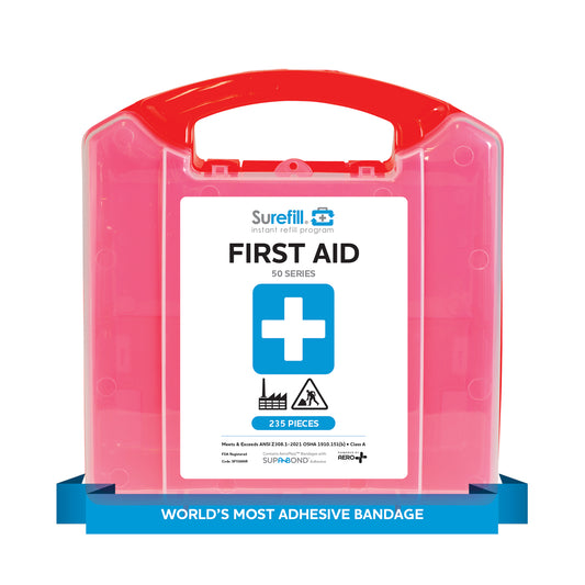 Aero Healthcare SF50ANR Surefill® 50 Series ANSI A First Aid Kit – Red Translucent Case