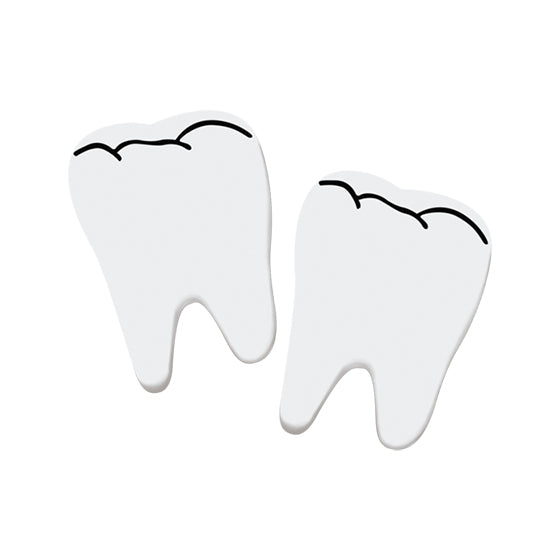 Sherman Specialty T50 2" White Tooth Shape Erasers, 72 Per Pack