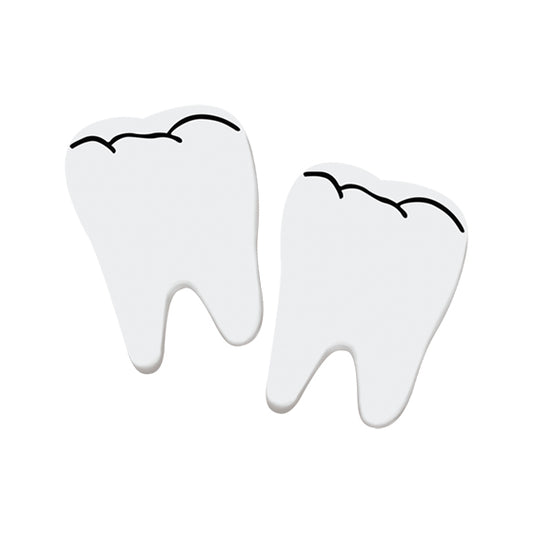 Sherman Specialty T50 2" White Tooth Shape Erasers, 72 Per Pack