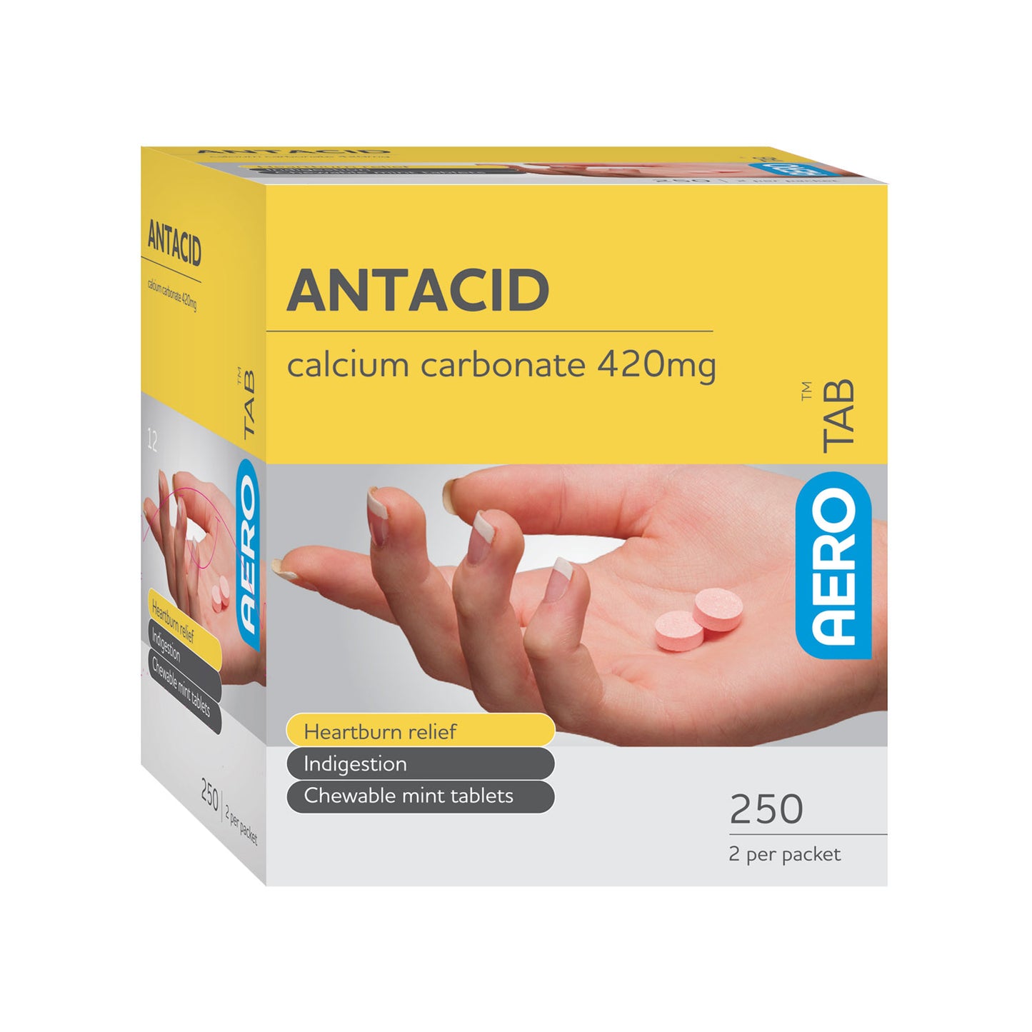 Aero Healthcare ATAN250 AeroTab™ Antacid Tablets 250/box