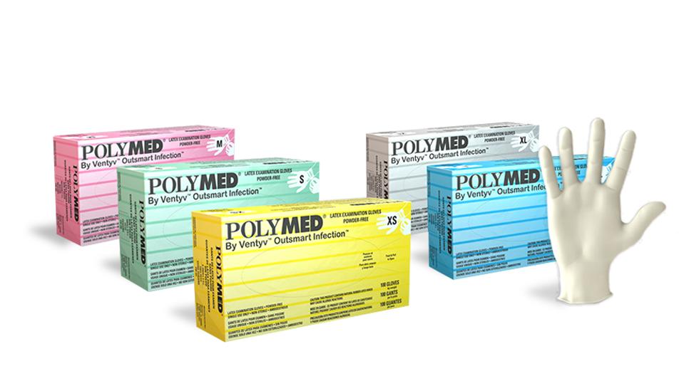 Ventyv PM101|10118101 Polymed® Examination Gloves Powder-Free X-Small 5-5 1/2 100/box - 10 boxes/cas Yellow