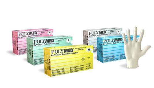 Ventyv PM101|10118101 Polymed® Examination Gloves Powder-Free X-Small 5-5 1/2 100/box - 10 boxes/cas Yellow