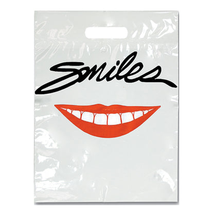 Sherman Specialty X100U Imprinted Small Smiles Red Lips Bags, 500 Per Pack