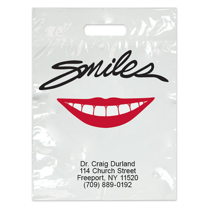 Sherman Specialty X99U Imprinted Large Smiles Red Lips Bags, 500 Per Pack