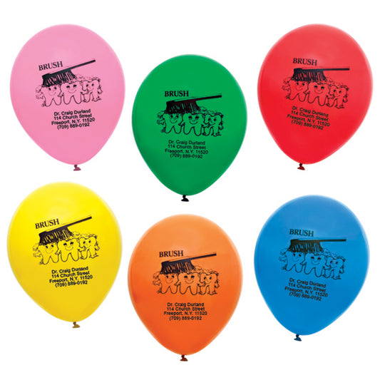 Sherman Specialty XTBBRUSH Imprinted Brush Balloons, 1000 Per Pack