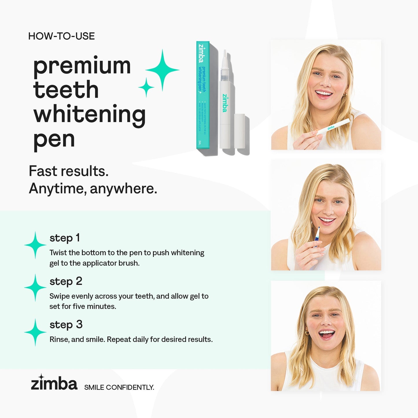 Zimba ZPN02-6002-SV Premium Teeth Whitening Pen