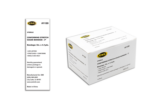EMI 1120-CS Conforming Stretch Gauze Bandage 3" (Sterile) (Case)