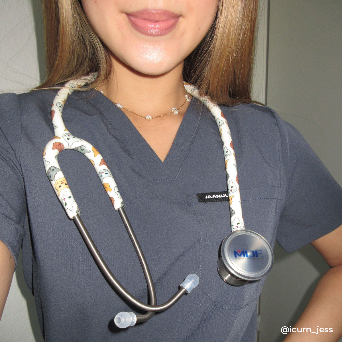 MDF Instruments MDF797TPR ProCardial® Titanium Cardiology Stethoscope - Purrfect (Cat Print)