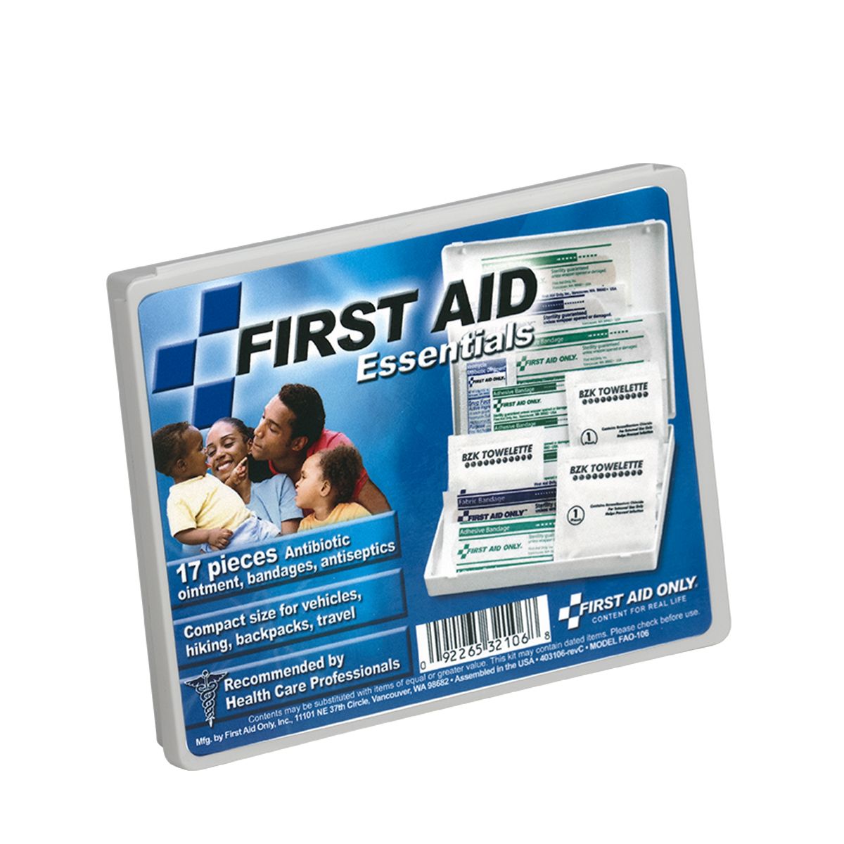 First Aid Only FAO-106 Travel First Aid Kit, 17 Piece, Plastic Case