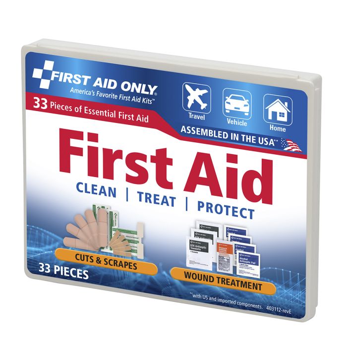 First Aid Only FAO-112 Personal First Aid Kit, 34 Piece, Plastic Case