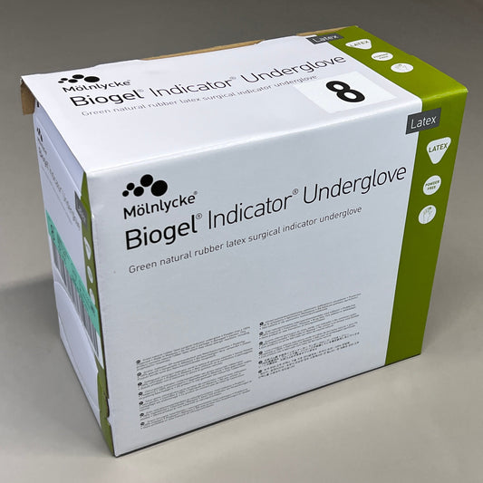 Bosma 71-312 Biogel Indicator Underglove Surgical Gloves – Sterile Latex Under Gloves, 40 Pairs/Box, 4 Boxes/Case