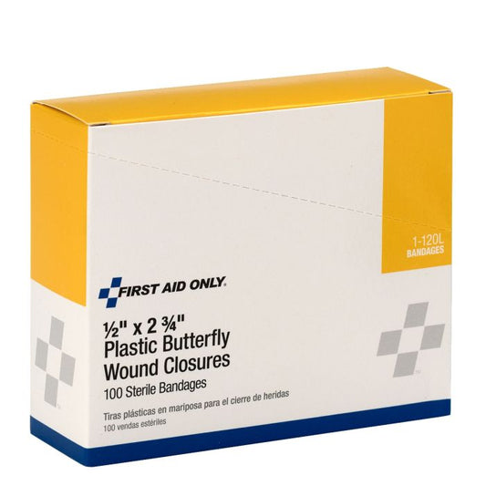 First Aid Only 1-120L Butterfly Wound Closures, Large, 100/box