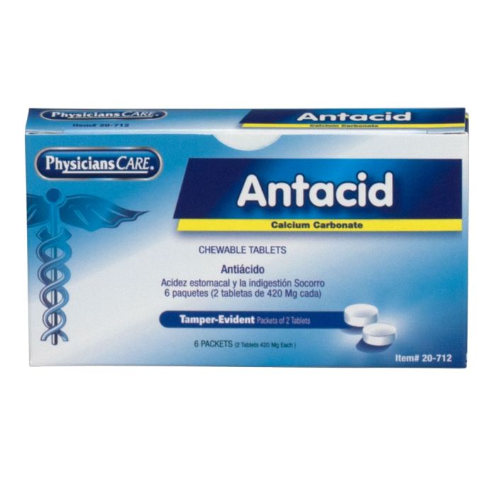 First Aid Only 20-712 PhysiciansCare Antacid, 6x2/box