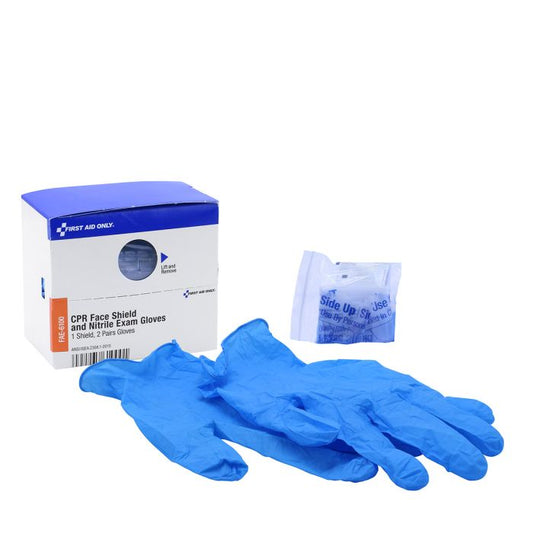 First Aid Only FAE-6100 SC Refill CPR Mask, 4 Nitrile  Gloves