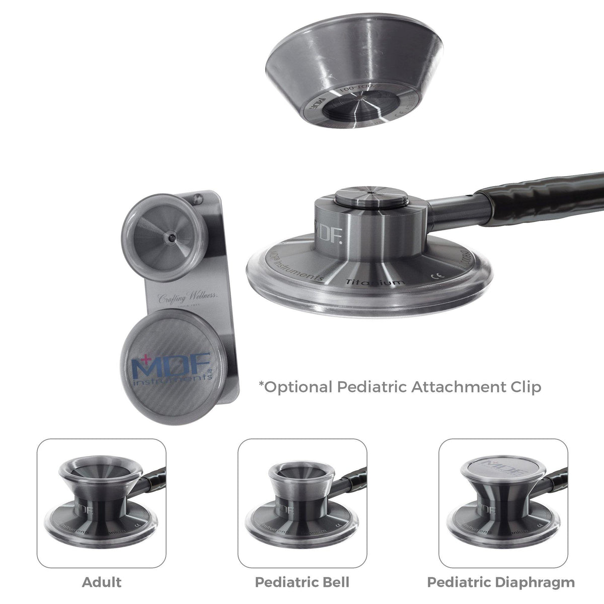 MDF Instruments 270427DT-164 Pediatric Stethoscope Bell and Diaphragm Attachment - MD One® Epoch® Titanium Stethoscope Metalika