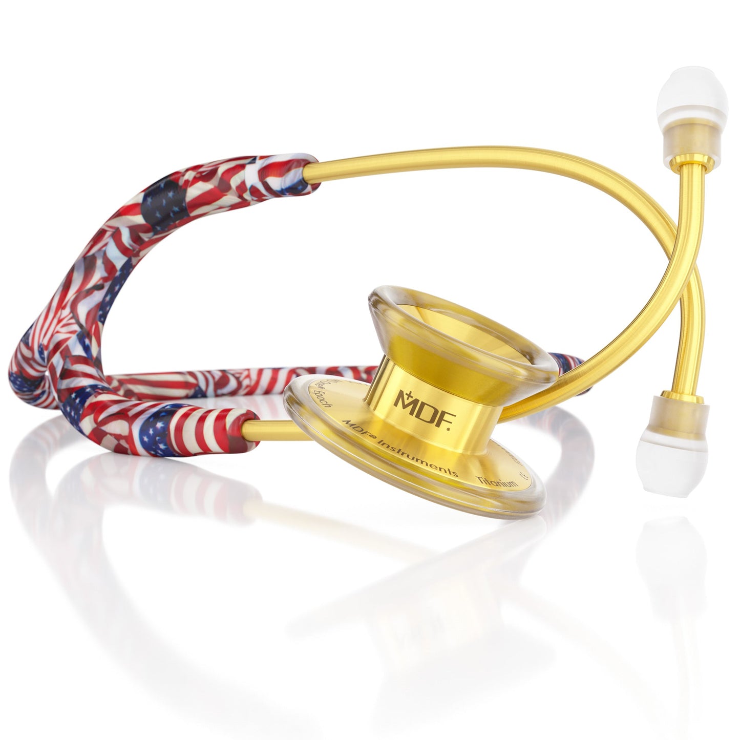 MDF Instruments MDF777TUSK MD One® Epoch® Titanium Adult Stethoscope - USA/Gold