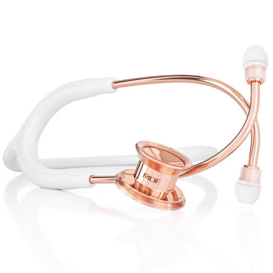 MDF Instruments MDF777CRG29 MD One® Pediatric Stethoscope - White/Rose Gold