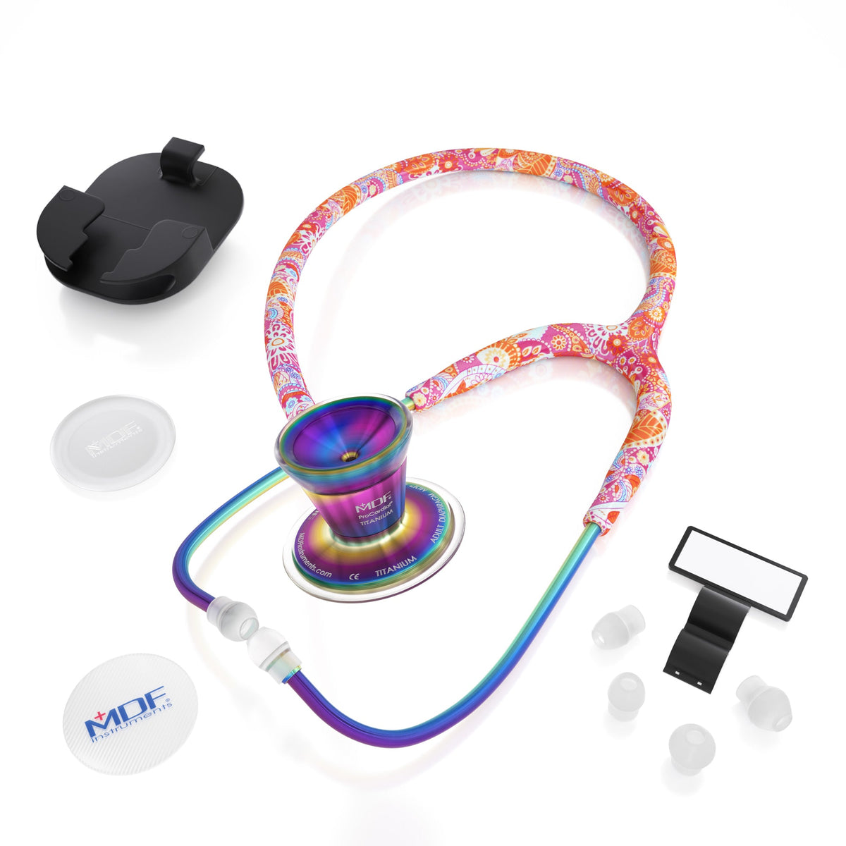 MDF Instruments MDF797TRPKL ProCardial® Titanium Cardiology Stethoscope - Royal Dutch Paisley/Kaleidoscope