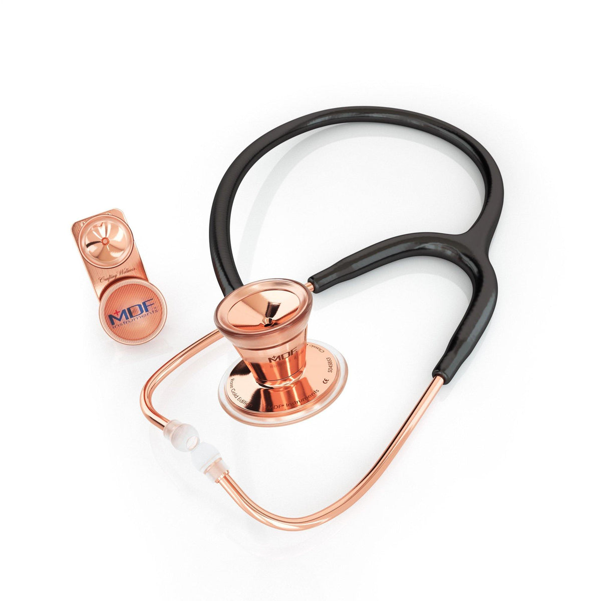 MDF Instruments MDF797DDRG11 ProCardial® Stainless Steel Adult & Pediatric Stethoscope - Black/Rose Gold