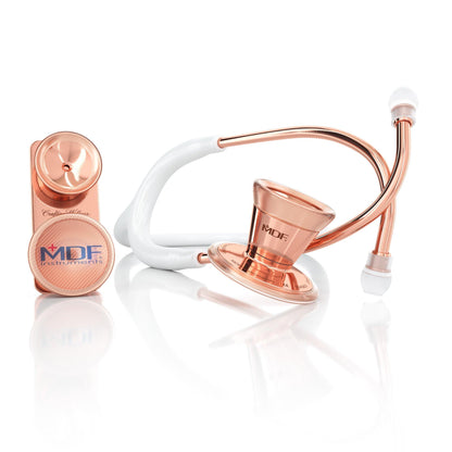 MDF Instruments MDF797DDRG29 ProCardial® Stainless Steel Adult & Pediatric Stethoscope - White/Rose Gold