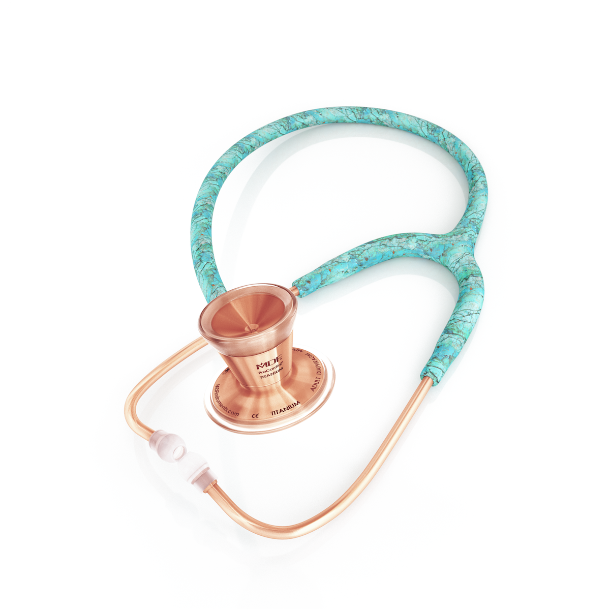MDF Instruments MDF797TTQRG ProCardial® Titanium Cardiology Stethoscope - Turquoise/Rose Gold