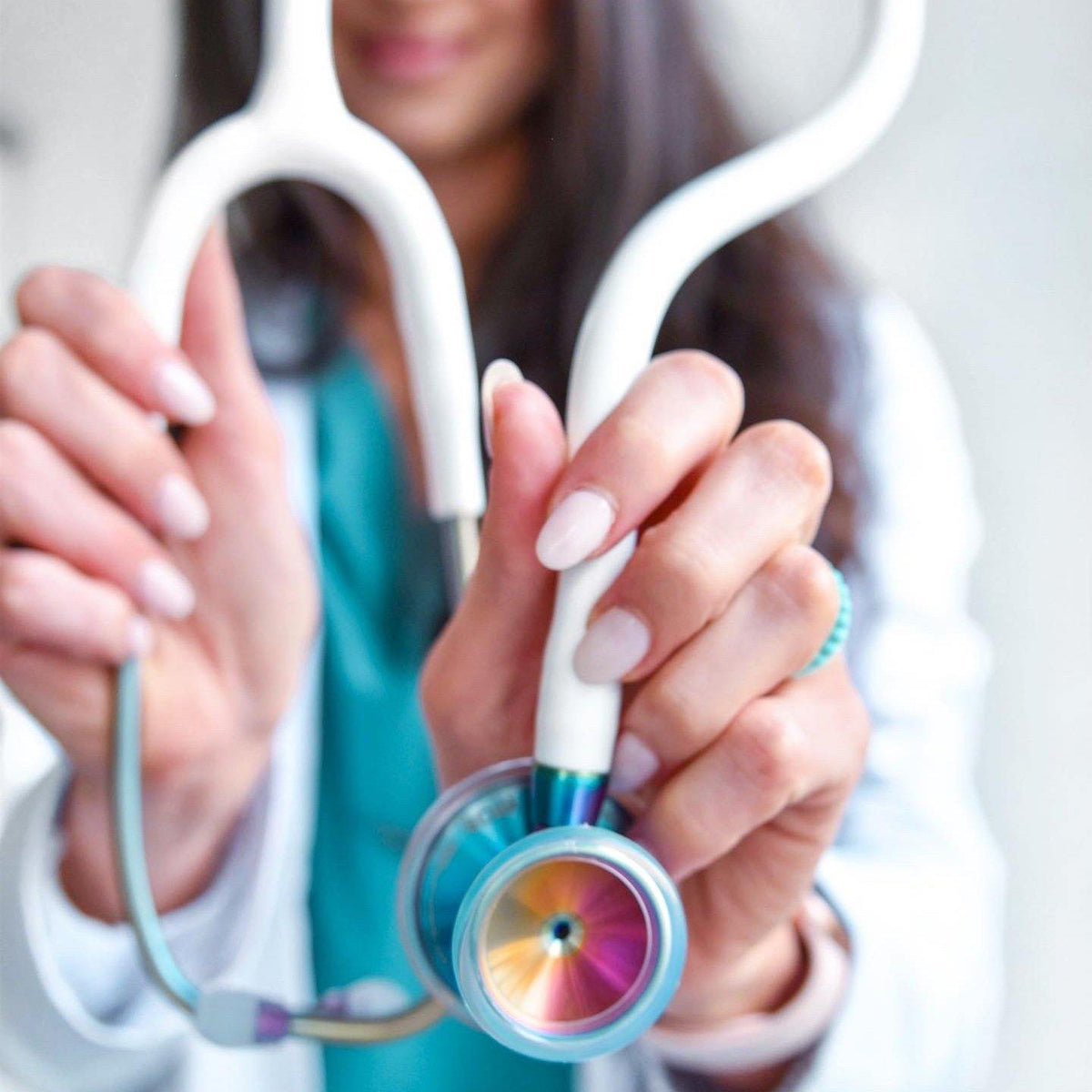 MDF Instruments MDF797TKL29 ProCardial® Titanium Cardiology Stethoscope - White/Kaleidoscope