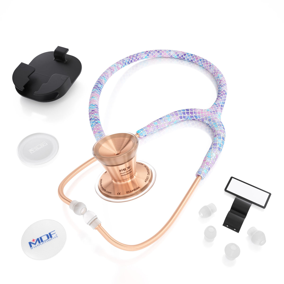 MDF Instruments MDF797TBMRG ProCardial® Titanium Cardiology Stethoscope - Baby Mermaid/Rose Gold