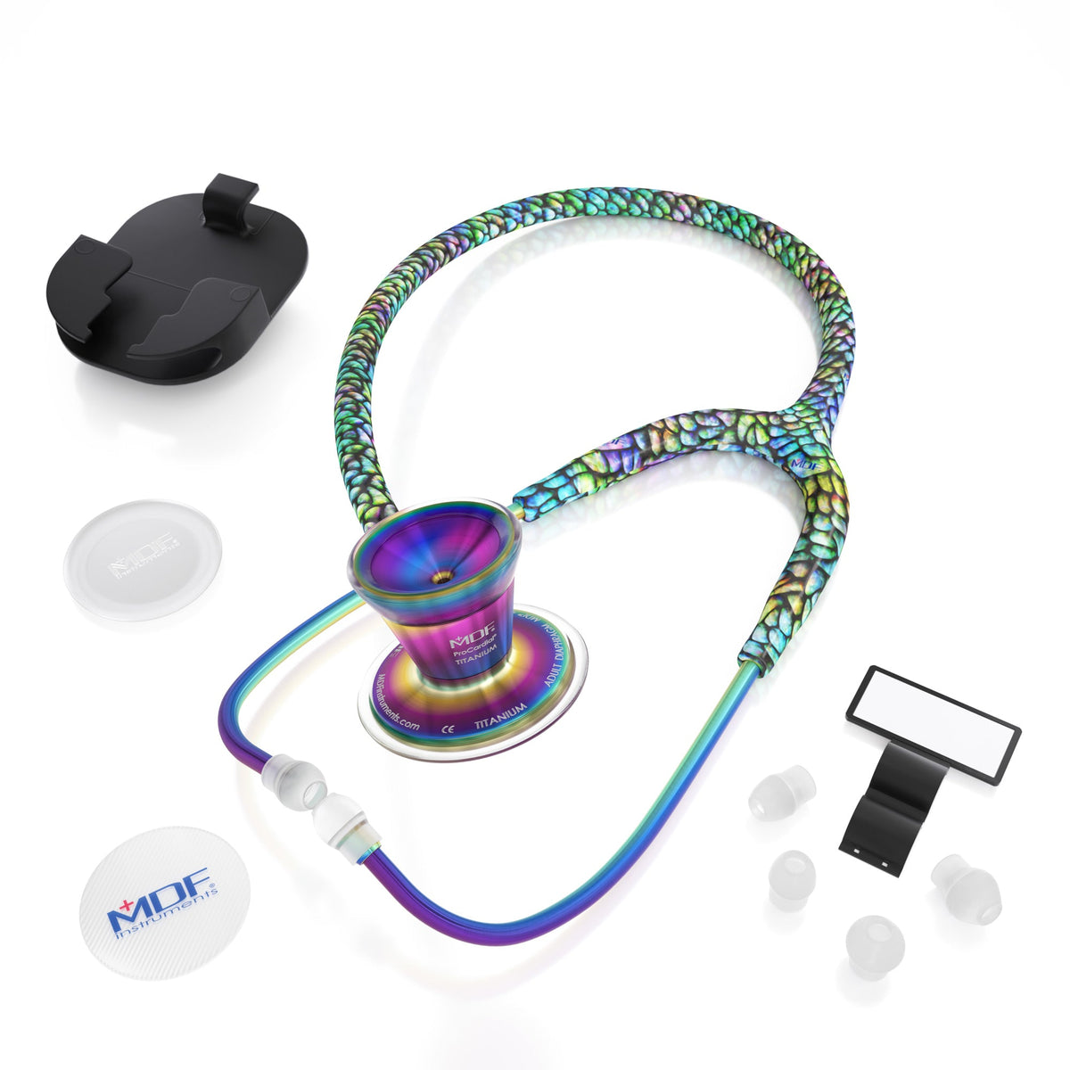 MDF Instruments MDF797TMMKL ProCardial® Titanium Cardiology Stethoscope - Mermaid/Kaleidoscope