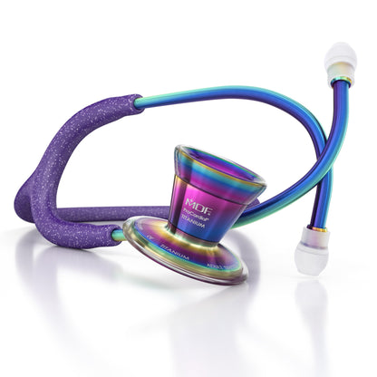 MDF Instruments MDF797TGL08KL ProCardial® Titanium Cardiology Stethoscope - Purple Glitter/Kaleidoscope